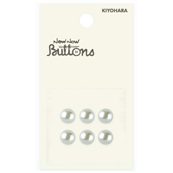 Button - 清原｜KIYOHARA ナウナウボタン パールボタン 鈴丸型 裏穴 8mm 白 NWN2443