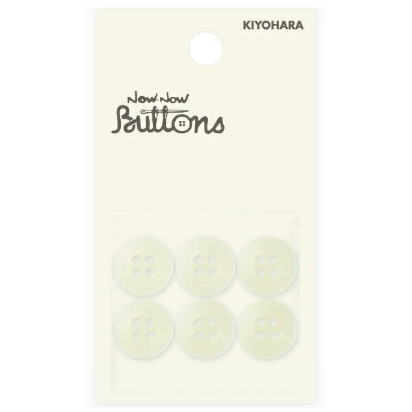 Button - 清原｜KIYOHARA ナウナウボタン 貝調シャツボタン 太縁 4つ穴 13mm 生成 NWN4023