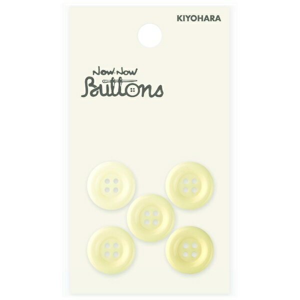 Button - 清原｜KIYOHARA ナウナウボタン カラーボタン ラウンド 4つ穴 15mm 黄 NWN2369