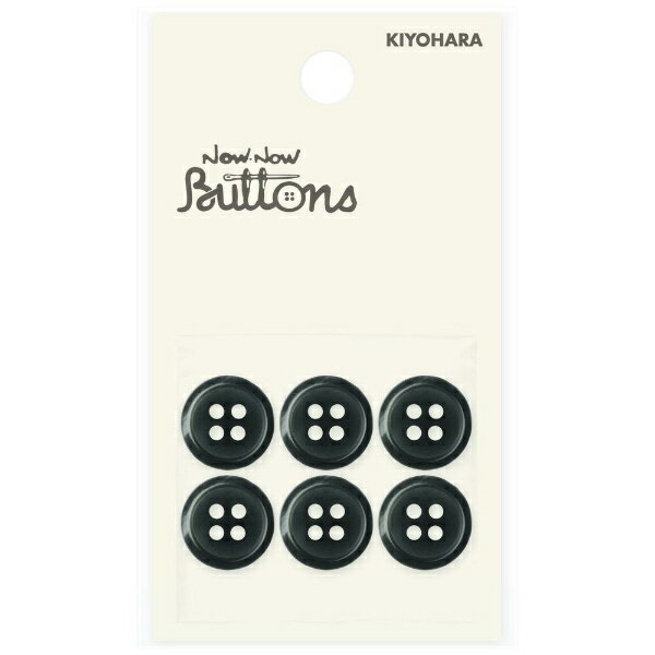 Shell Button - 清原｜KIYOHARA ナウナウボタン 貝調シャツボタン 4つ穴 13mm 黒 NWN1271