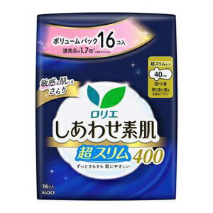 花王｜Kao ロリエ しあわせ素肌 ボリュームパック 超スリム 特に多い夜用40cm 羽つき 16個