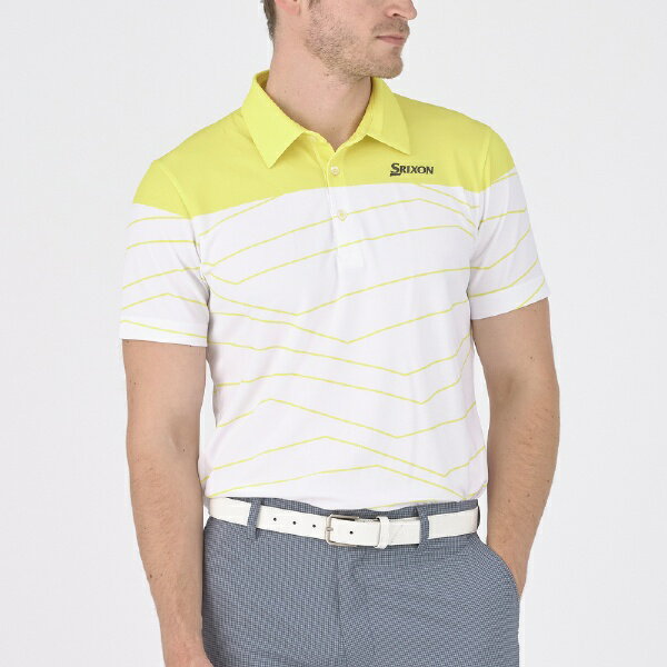 ダンロップ スリクソン｜DUNLOP SRIXON メンズ エクシードライパネルプリントシャツ (Lサイズ/イエロー×ホワイト) RGMXJA08 イエロー×ホワイト RGMXJA08 [メンズ /Lサイズ]【返品交換不可】