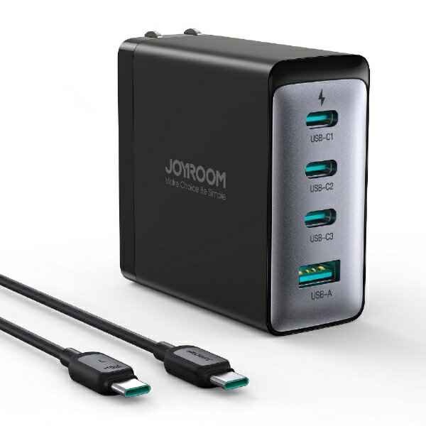 JOYROOM�b�W���C���[�� AC�A� �v�^�[ TCG04 USB-C�P�[�u���t����PD�Ή�4�|�[�gAC�A� �v�^�[ TCG04 [USB Power Delivery�Ή�  4�|�[�g  GaN(�����K���E��) �̗p]