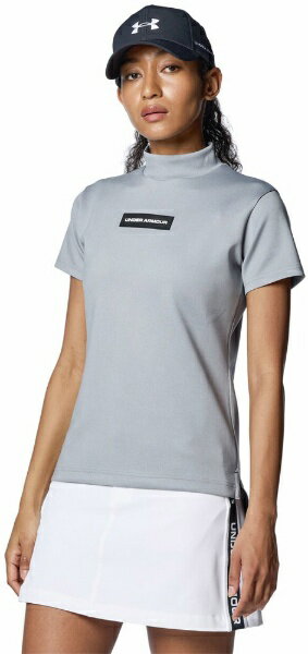 アンダーアーマー｜UNDER ARMOUR レディース UAアーマーニット ショートスリーブ モックネック シャツ グレー 1384976 [レディース /MDサイズ]【返品交換不可】