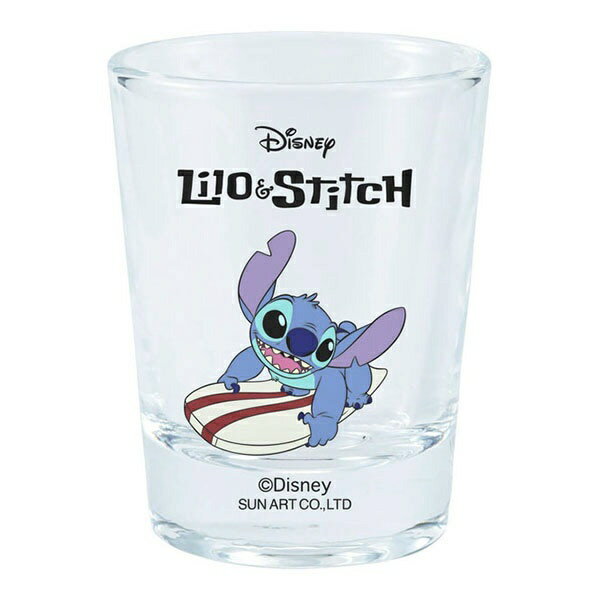 サンアート｜SUN ART ディズニー「リロ&スティッチ」 スティッチ ミニグラス 約50ml サーフィン
