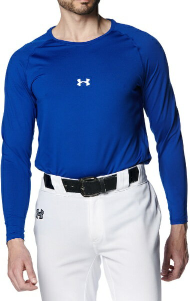 【返品交換不可】 アンダーアーマー｜UNDER ARMOUR メンズ ベースポール UAヒートギア コンフォート フィッティド ロングスリーブ クルーネック シャツ Royal 1384731 [メンズ /LGサイズ]