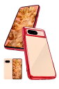 shizukawill|シズカウィル Google Pixel8 サイドメッキ加工 TPU クリアケース レッド×クリア GOPI8CLRE