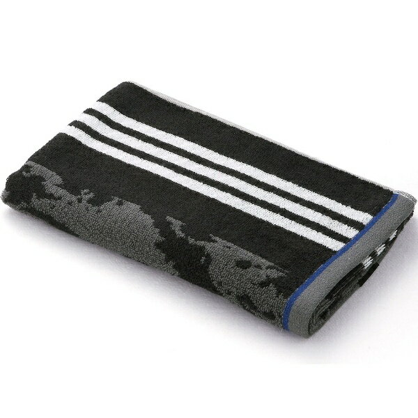 タオル美術館 adidas（アディダス）マーブルライン スポーツタオル（約34×110cm） ブラック