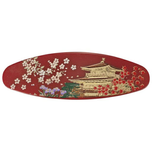 まえじゅう漆器|MAEJYU SHIKKI 4X-105 漆芸バレッタ小判 金閣寺(R) まえじゅう漆器 まえじゅう漆器|MAEJYU SHIKKI 4X-105 漆芸バレッタ小判 金閣寺(R) まえじゅう漆器