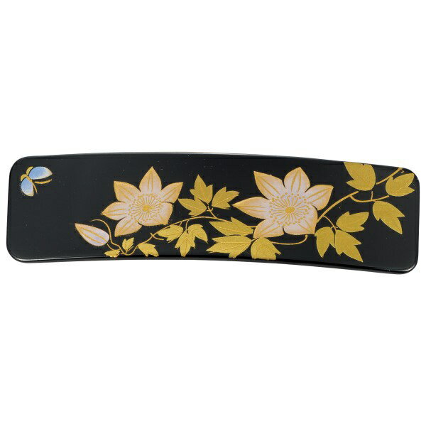 まえじゅう漆器｜MAEJYU SHIKKI 4X-114 漆芸バレッタ長角（小） 鉄仙 （B） まえじゅう漆器