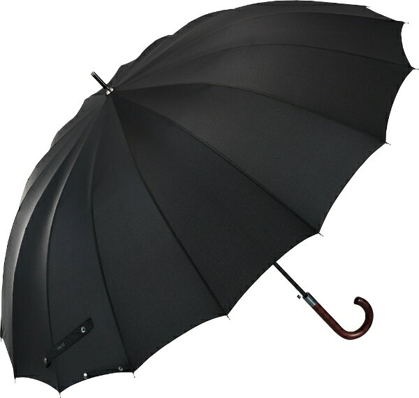 ウォーターフロント｜Waterfront 長傘 16Kムジ ジャンプ ブラック U165-0905BK1-B6 雨傘 /65cm
