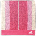 アディダス タオル美術館 adidas（アディダス）アクセントカラー タオルハンカチ（約25×25cm） ピンク