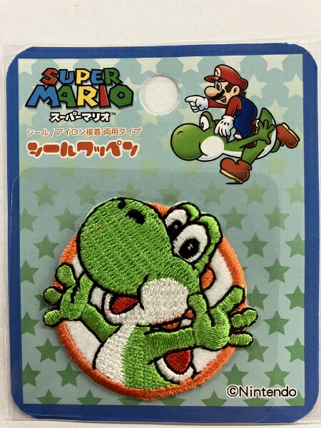 刺繍シールワッペン（2WAYタイプ）スーパーマリオの刺繍シールワッペンです。シール接着、アイロン接着の両用タイプです。スマートフォン、タブレット、手帳などにステッカー感覚でお使い頂けます。洋服、バッグ等、生地へはアイロン接着にてお使い頂けます。65mm × 76mm × 2mm