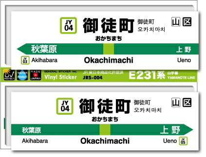 ゼネラルステッカー｜GENERAL STICKER STATION SIGNBOARD ステッカー 山手線 御徒町 JRS-004