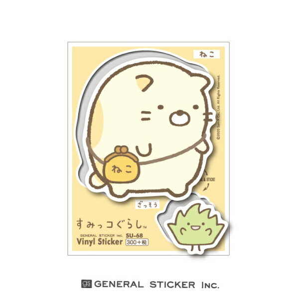 乐天商城 - ゼネラルステッカー｜GENERAL STICKER ハーフカットステッカー すみっコぐらし ねこ SU-68