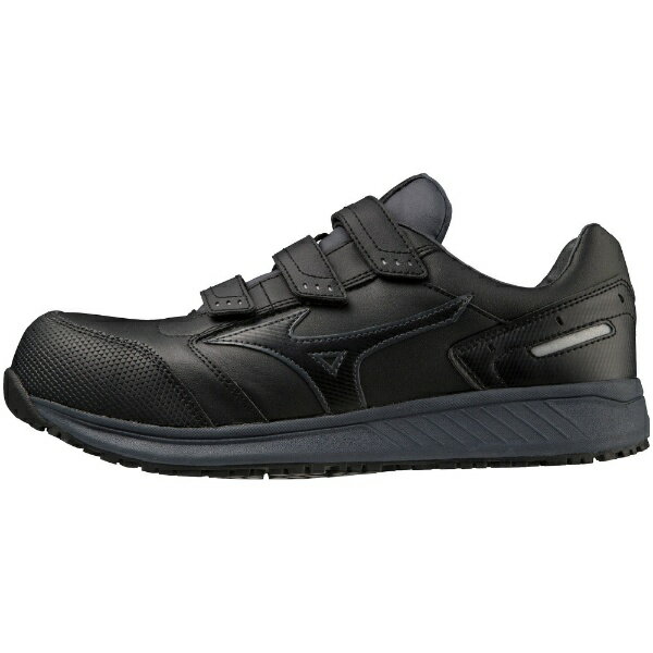 mizuno｜ミズノ 男女兼用 ワーキングシューズ オールマイティ ALMIGHTY SU 22 L ベルト ローカット ブラック×グレー F1GA2311 [ユニセックス /24.5cm /幅:3E]