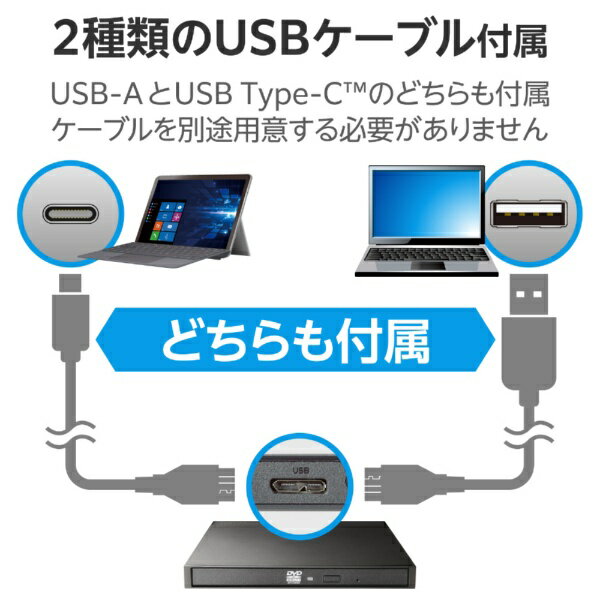 �����ƥå���Logitec �ݡ����֥�DVD�ɥ饤�� (Chrome/Mac/Windows11�б�) �֥�å� LDR-PWA8U3CLBK [USB-A��USB-C]