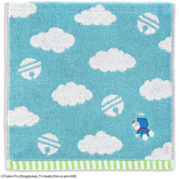 タオル美術館｜Towel Art Museum MiRAi ドラえもん 雲 タオルハンカチ（約25×25cm） ブルー