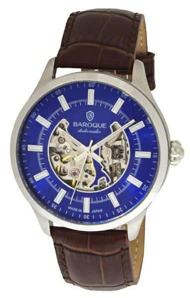 ムーブメントの動きが表から解るスケルトン文字盤で遊び心がある、パンプキンリューズやドームガラスなど味わいのあるデザインです。