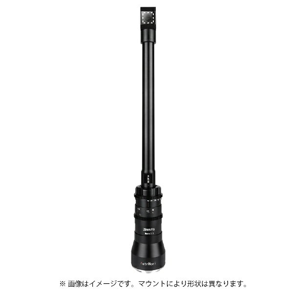 AstrHori アストロリ 18mm F8.0 Macro 2:1 ペリスコープレンズ 90°直角は、昆虫の視点から世界を捉えるために設計された革新的なマクロレンズです。最大撮影倍率2倍と防水機能を備え、新しい視点での撮影体験をお楽しみいただけます。　レンズ本体はメインユニットとペリスコープの2分割構造を採用し、Φ29mm×460mmの細長い鏡筒が難しいアングルからの撮影も可能にします。絞りリングとフォーカスリングはレンズギアを採用し、動画撮影時にフォローフォーカスを容易にします。・マクロ撮影倍率は2倍で、画角は80度です。・最短撮影距離は0.474mで、レンズの先端から最短0.5cmまでのマクロ撮影可能です。・防水機能付きで、レンズ先端部分は水の中（20cmまで）に浸しての撮影も可能です。・光学設計には、高屈折レンズ2枚と低分散レンズ2枚を含む17群23枚を採用しており、優れた画質を実現。・フロントレンズには傷に強いサファイアガラスを使用しており、耐久性に優れています。・レンズ先端に10段階調光可能なLEDリング(5W)搭載、USBポートから給電でき、撮影環境に応じて、明るさの調整ができます。・90°のレンズモジュールを付けて様々な角度からの撮影が可能です。手が届かない難しいアングルでも潜望鏡のような視点で簡単に撮影できます。・サブ機能として、ペリスコープを外し、メインユニットだけで90mm F8.0マクロレンズとしても撮影を楽しむことができます。■・メーカー保証2年間(自然故障が対象)　■・焦点距離18mm■・フォーカスMF（マニュアルフォーカス）■・最短撮影距離0.5cm■・絞りF8.0-F28■・フィルター径装着不可■・付属品レンズボックス、レンズソフトケース×2、USBケ−ブル、レンズキャップ×2、リアキャップ■・サイズΦ23mm × 452mm（マウント部除く）■・質量約750g（マウントにより異なる）