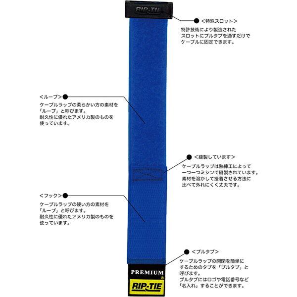 RIP-TIE｜リップタイ リップロックケーブルラップ 25.4mm×368.3mm 1本入 ネオング...