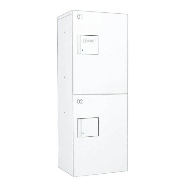 ダイケン｜DAIKEN 集合住宅向け宅配ボックス　[防滴仕様/プッシュ錠タイプ/捺印装置付扉/2段仕様] ホワ..