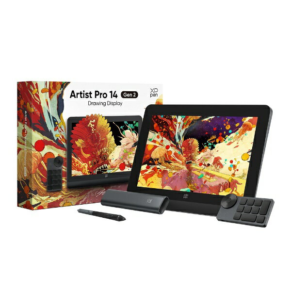 【エントリーで最大全額ポイント還元｜6/27迄】 XPPen｜エックスピーペン MD140FHAD41 液晶ペンタブレット [14型] USB-C＋USB-A接続 Artist Pro 14（Gen 2）(Chrome/Android/Mac/Windows11対応) ブラック・グレー