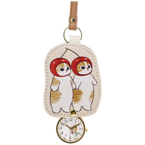 フィールドワーク｜Filed Work もふねこ ダイカットキーチェーンウオッチ mofusand モフサンド ベージュ（サクランボにゃん） MSD004-4