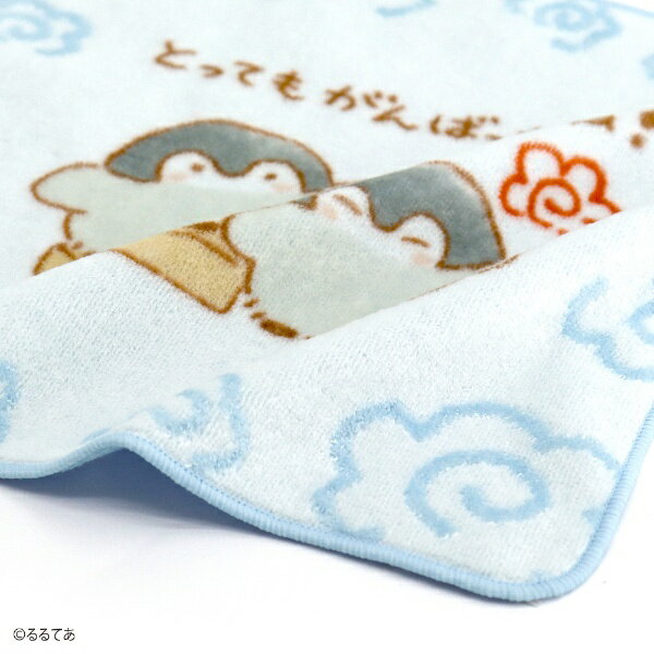 タオル美術館｜Towel Art Museum コウペンちゃん とってもがんばったね タオルハンカチ（約25×25cm） ブルー
