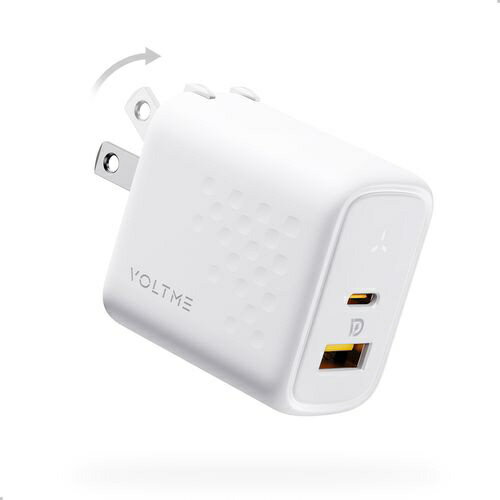 VOLTME｜ボルトミー レボ 45 デュオ　45W 2ポート　TypeC USB-A 　白 折りたたみ式 [2ポート /GaN(窒化ガリウム) 採用]
