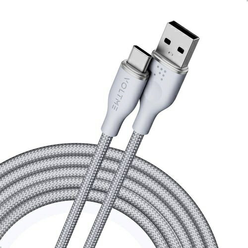 VOLTME｜ボルトミー ラグシリーズナイロン素材　充電ケーブル　USB-A＆USB-C 60W グレー 1.8m　C2157 