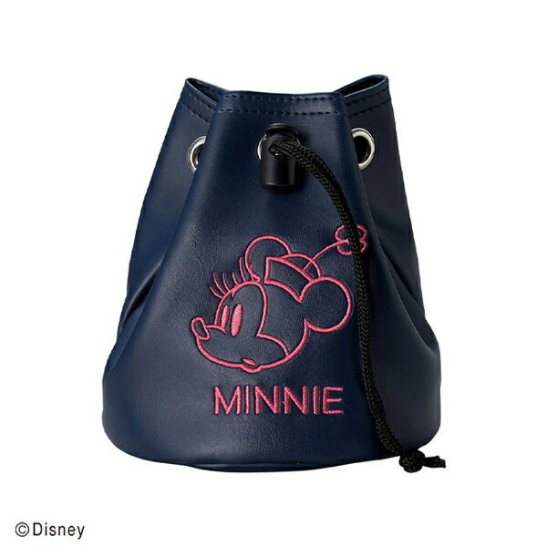 丸眞｜Marushin 巾着ポーチ ディズニー ミニー シンプルフラワー(約H14.5×φ11.5cm) 2335044100