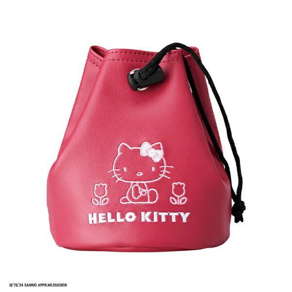 丸眞｜Marushin 巾着ポーチ サンリオ ハローキティ ピンクチューリップ(約H14.5×φ11.5cm) 3335018400