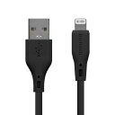 OWLTECH|オウルテック USB Type-A to Lightning エコナミクスケーブル バイオマス素材使用 耐屈曲2万回以上 急速充電2.4A/データ転送 ブラック OWL-CBECOLA15-BK(2)