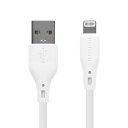 OWLTECH|オウルテック USB Type-A to Lightning エコナミクスケーブル バイオマス素材使用 耐屈曲2万回以上 急速充電2.4A/データ転送 ホワイト OWL-CBECOLA15-WH