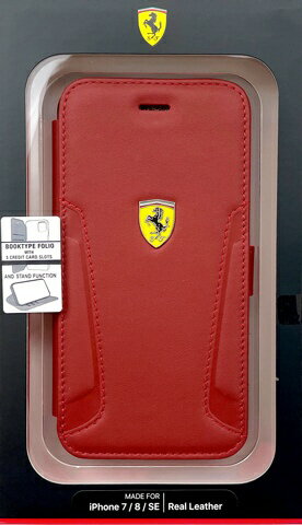 エアージェイ｜air-J フェラーリ iPhone SE（第2/3世代）用 本革+マイクロファイバー ［iPhone8/7にも対応］ レッド FEBKI8RBUR