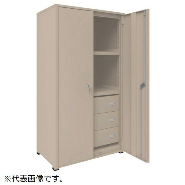 トラスコ中山｜TRUSCO NAKAYAMA TRUSCO M3型中量棚 背板・側板・扉付 W900XD595 HM型浅型引出し3段付 M..