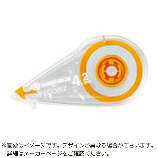■コンパクトでもたっぷり使えます。【仕様】・本体色： イエロー・テープサイズ： 幅4.2mm×長さ8m・外形寸法： 幅16×奥70×高37mm・梱包形態： 個包装PP袋・修正テープ（使いきりタイプ）・本体・タテ引きタイプ