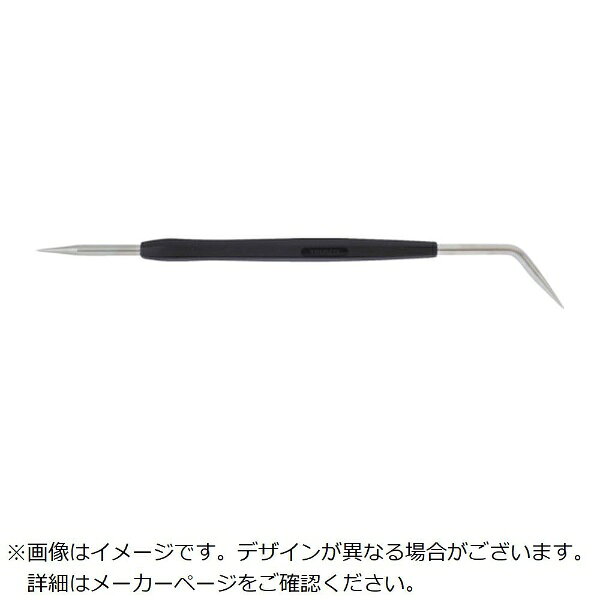■工作物の面に仕上げ寸法の線引きや芯出しに用います。■メッキ仕上げのため錆びにくくなっています。■先端部焼入品です。■先端曲がりタイプです。【用途】・ケガキ作業に。【仕様】・全長（mm）： 227・軸径（mm）： 5・グリップ径（mm）： 対辺10・先端形状： 両針式・硬度： HRC50-55【材質／仕上】・本体： 機械構造用炭素鋼・グリップ： プラスチック（ポリプロピレン）
