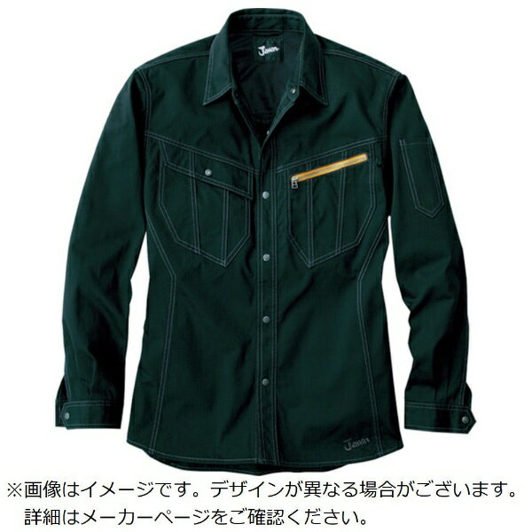 自重堂|Jichodo Jawin ナガソデシャツ LLサイズ ブラック