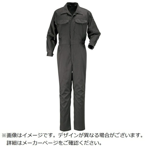 ■動きやすさと使い勝手にこだわったつなぎ服です。■両脇にゴムを入れて適度なフィット感があります。■腰部に伸縮性のある素材を使い、作業時の屈伸のツッパリ感を緩和します。■フロントファスナーは上下どちらからも開け閉めできるダブルファスナー仕様です。【用途】・一般作業全般に。【仕様】・色： ダークグレー・サイズ： LL・身長（cm）： 175〜185・胸囲（cm）： 96〜104・ウエスト（cm）： 86〜96・肩幅（cm）： 49.5・股下（cm）： 78・総丈（cm）： 164・袖丈（cm）： 60.3・適合身長（cm）： 175〜185・着丈（cm）： 51.5・裄丈（cm）： 85・左腕にペン挿しポケット付【材質／仕上】・ポリエステル80％、綿20％