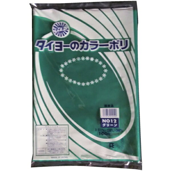 中川製袋化工｜NAKAGAWA タイヨー　カラーポリ袋035（グリーン）　No．12　（100枚...