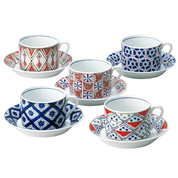 前畑｜maebata musbu 小紋 カップ&ソーサー 5客セット