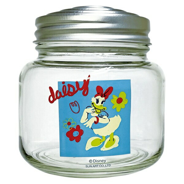 サンアート｜SUN ART ディズニー デイジーダック ガラス キャニスター 保存容器 約375ml レトロ瓶