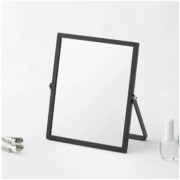 永井興産 アルミフレーム卓上ミラー スクエア（S）BK ブラック NK-246
