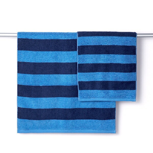 タオル美術館｜Towel Art Museum MiRAi ボーダー フェイスタオル（約34×75cm） ブルー