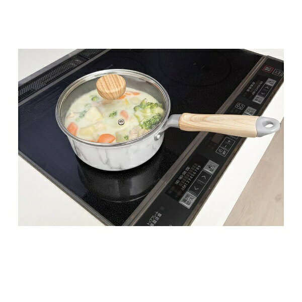 LIV PLUS｜リブプラス MARBLE KITCHEN 片手鍋 18cm ソースパン IH ガス火 大理石柄...