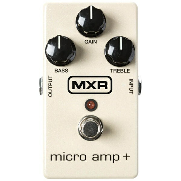 好評を得つつも販売終了となったMXR Customshop製CSP233 Micro Amp +がMXR製品のレギュラーモデルとして再デビュー。定番ブースターMXR Micro Ampをより使い勝手良くチューンアップ。Micro Ampのゲインブーストはそのままに、ローノイズOPアンプを採用する事でローノイズ化。Bass & Treble EQを追加し幅のあるサウンド作りが可能となっています。電源9V：006P/9V電池または9V AC/DCアダプター外形寸法：59(W)mm × 111(D)mm × 48(H)mm