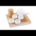 カンダ|Kanda カジュアル中国茶器セット マットホワイト (茶盤1茶壷1茶缶1茶杯4)