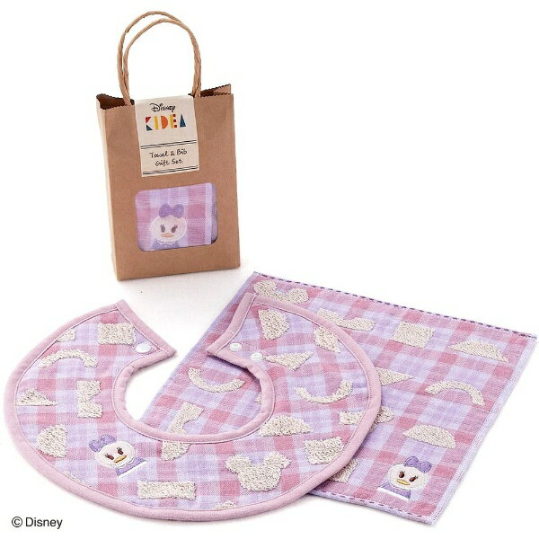 タオル美術館|Towel Art Museum Disney KIDEA ERABU パッケージ入り スタイ&タオルハンカチセット デイジーダック
